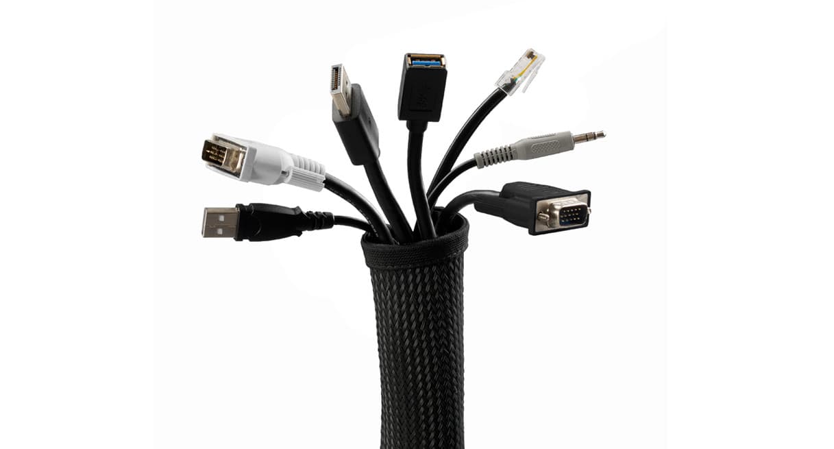 UPLIFT Zipped Cable Sleeve, 60" (Black), UPLIFT Desk product image